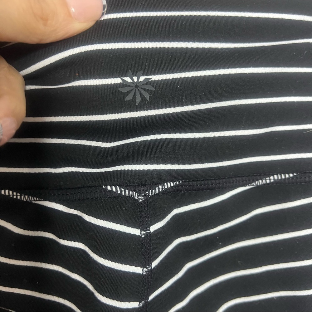 Athleta Striped Leggings – Size XXS – Black & White High Rise - Picture 4 of 4